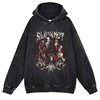 SlipKnots Hoodie Hip Hop Rock Band Graphic Vintage Washed Hooded Sweatshirts Oversized Pullover Harajuku Retro Hoodie Men Cotton 1