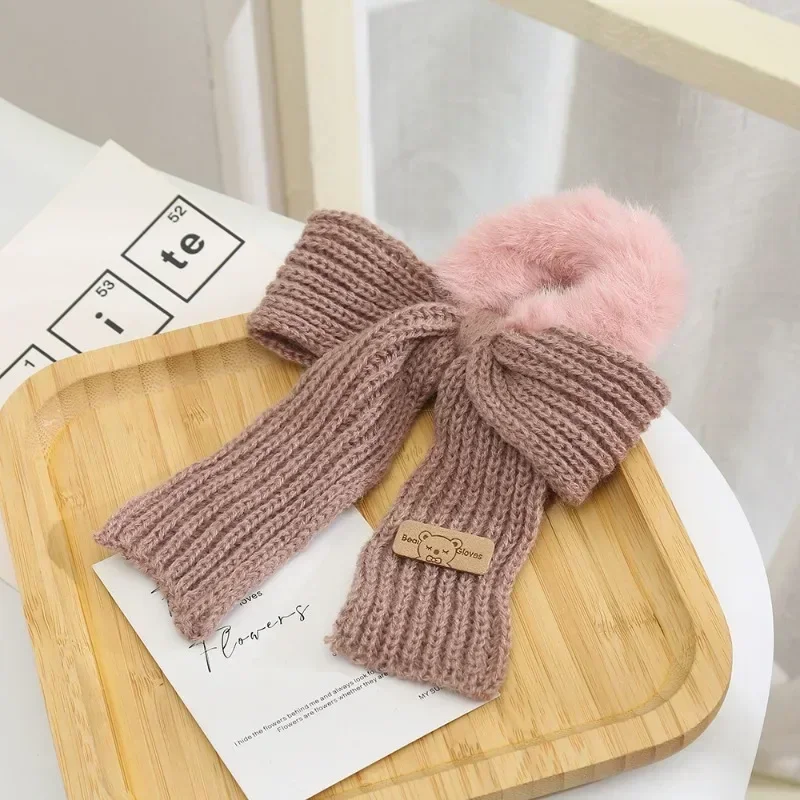 New Autumn/Winter Solid Lamb Wool Bowel Hair Rings Knitted Wool Bow Hair Tie for Girls Pin Retro Velvet Bow Spring Clip Hairpin hair accessories