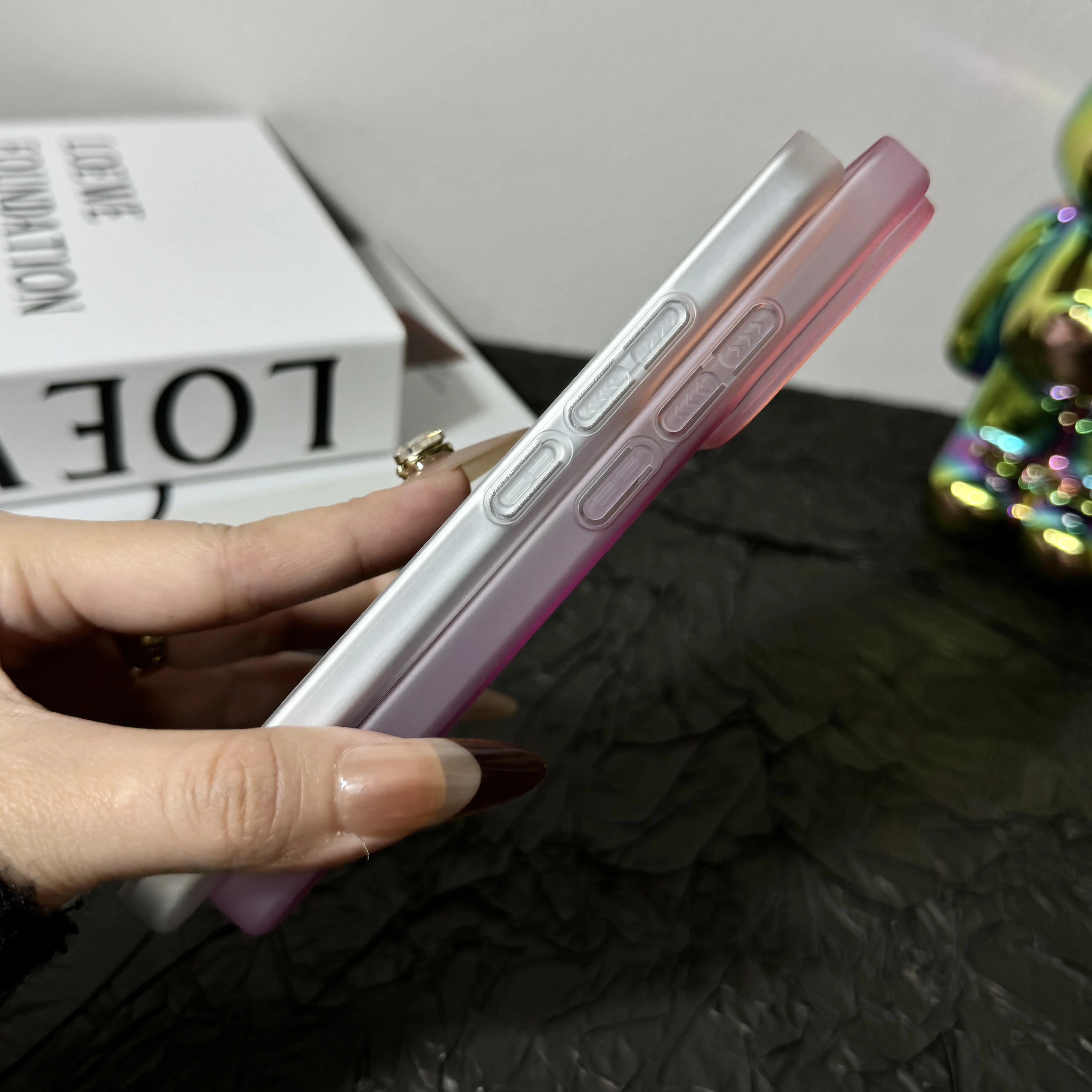 Ultra Thin Frosted Translucent Candy Hard Case with Wireless Charging