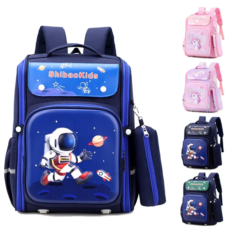 

Backpack for Kids Cartoon Rainbow Horse Astronaut Girl Schoolbag Boy Schoolbag Waterproof Spine Protection Primary School Bag