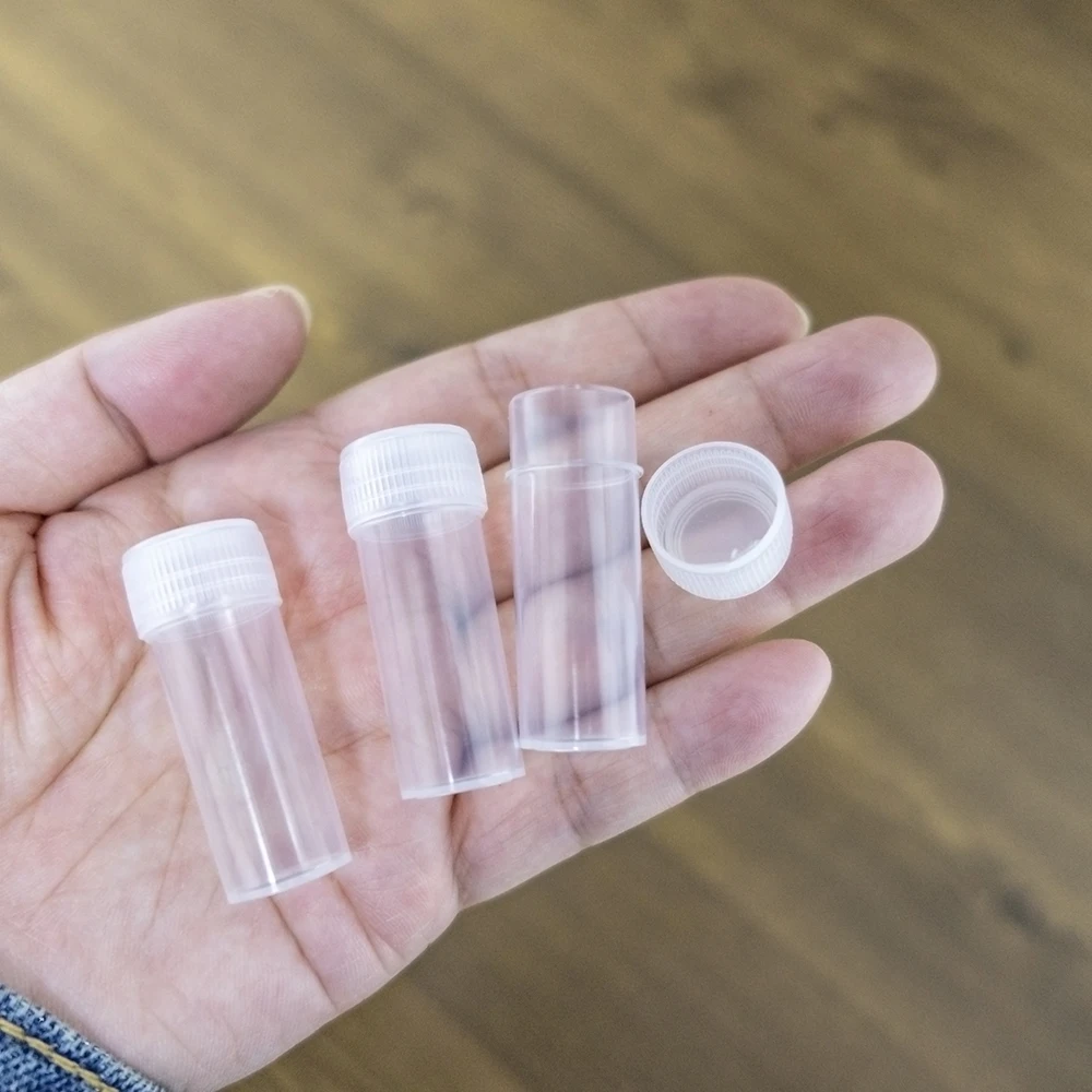 Plastic Sample Bottles Test Tubes Mini Bottles Vials Storage Containers 5ml 20/100Pcs