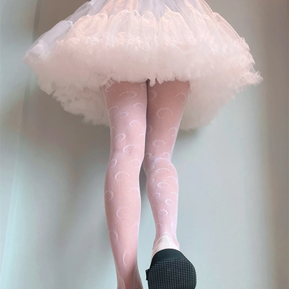 

Anime Woman Moon Pantyhose White Lolita Stockings Ins Party Club Wear Mesh Black Sexy Tights High Elastic Fishnet Bodystockings