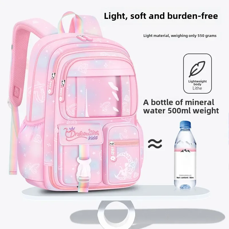 Ultra-lightweight Large-capacity Anti-splashing Refrigerator Door Opening Schoolbag Primary School Female Large-capacity 2