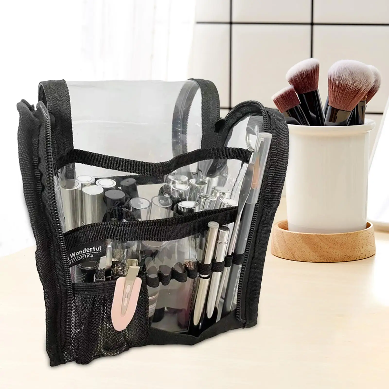Make Up Bags Organizer Portable Clear Toiletry Bag for Office Travel Bathroom 5