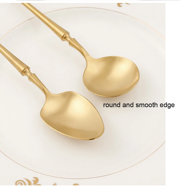 Set Di 5 Utensili Da Portata In Oro Opaco | Acciaio Inox | Per Buffet E Tavola | Lavabile In Lavastoviglie - Foto 1