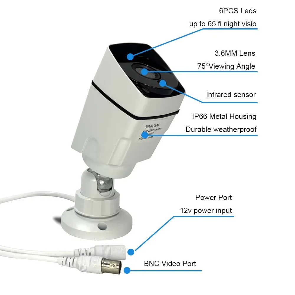 2MP 1080P 720P AHD Security Camera Analog NTSC/PAL Metal Bullet Outdoor Waterproof Night Vision Video Surveillance For DVR 6