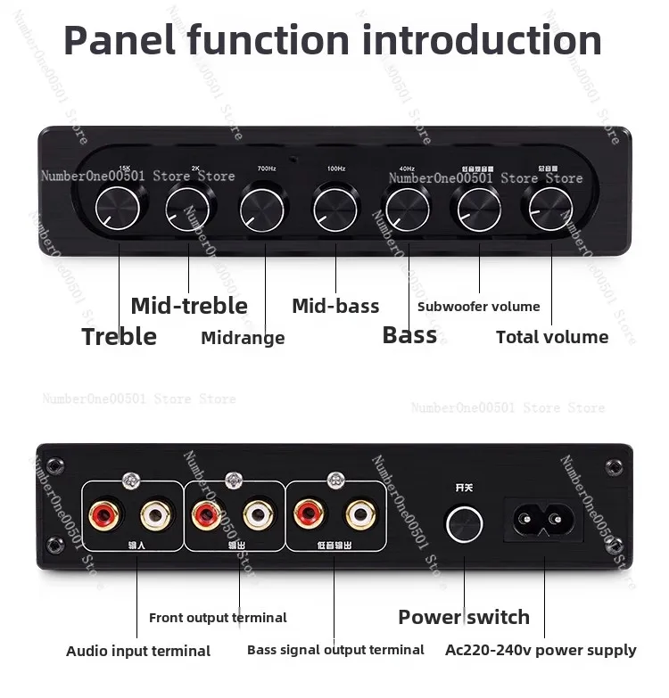 EQ500 Audiophile Pre-Amplifier 5-Band EQ Tone Audio Processing Effects Small Mix