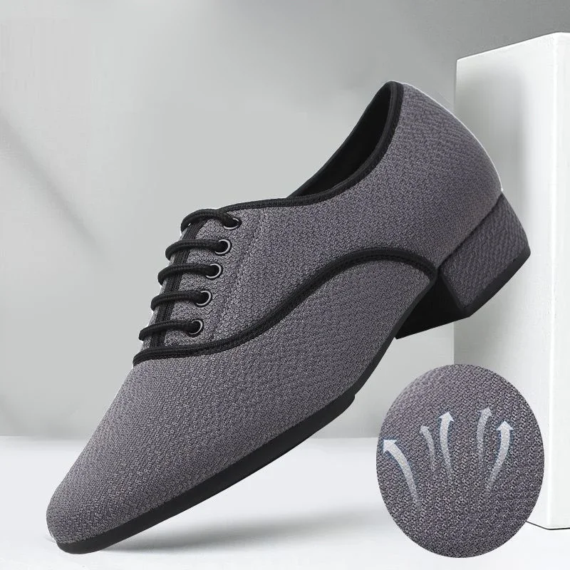 Latin Dance Shoes Soft Modern Dancing Shoes For Men Ballroom Dancing Social Dance Shoes Sneakers Square Canvas Shoes 2