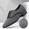 Latin Dance Shoes Soft Modern Dancing Shoes For Men Ballroom Dancing Social Dance Shoes Sneakers Square Canvas Shoes 2