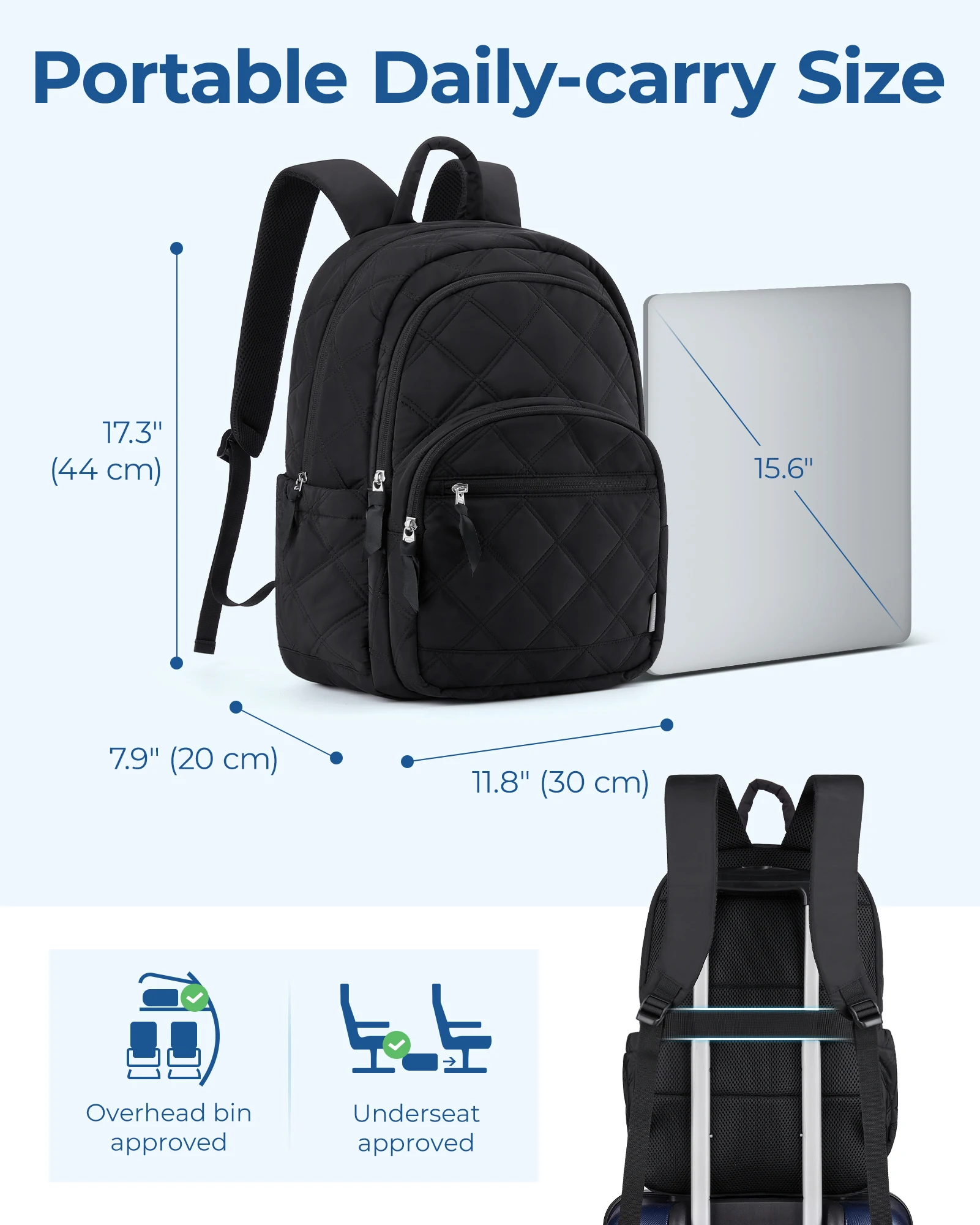 BAGSMART Girl School Backpack High Capacity Fashionable College Backpack for Women  15.6" Laptop Bag Cute Travel Book Bag - 3