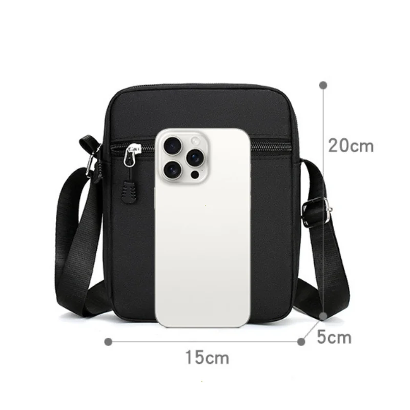 Oxford Shoulder Bag Durable Mini Black Mobile Phone Bag