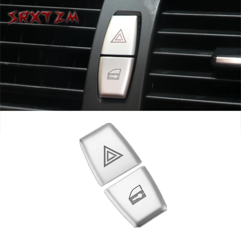 2 Pz Spia Di Avvertimento Lampada Blocco Interruttore Pulsante Copertura Trim Decalcomanie Abs Misura Per Bmw E70 E71 E84 E60 X5 X6 X1 5 Series