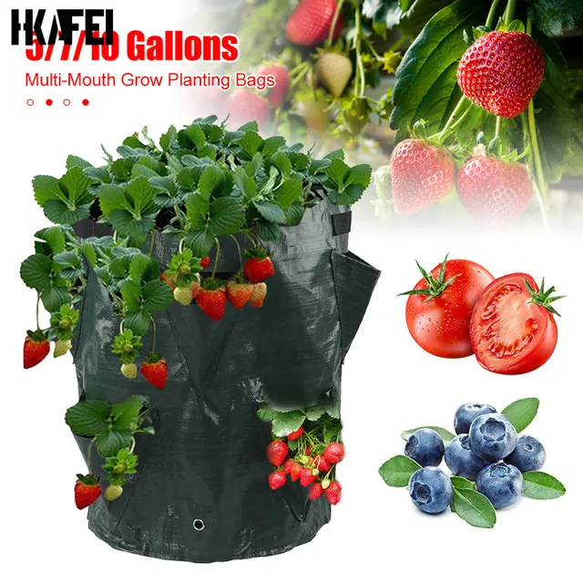 10/7/10 Gallonnövelés Táska Újrafelhasználható Ültetési Üvegházhatású Zöldség Eper Termesztési Kert Erkélyek Virág Ültetvényes Edény