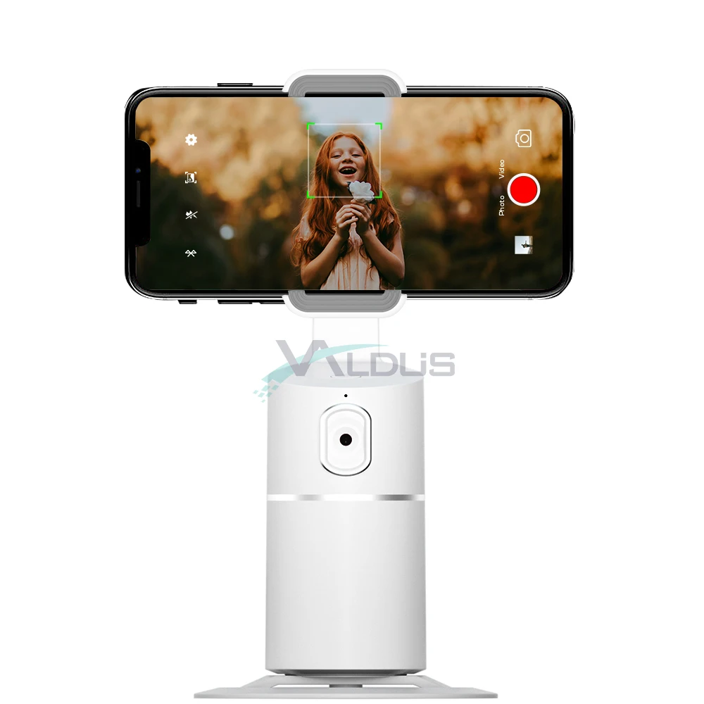 Valdus Mobile Phone Stand 360 Rotation Ai Face Auto Tracking Smart Shooting Phone Holder Motion Object Gimbal Stabilizer