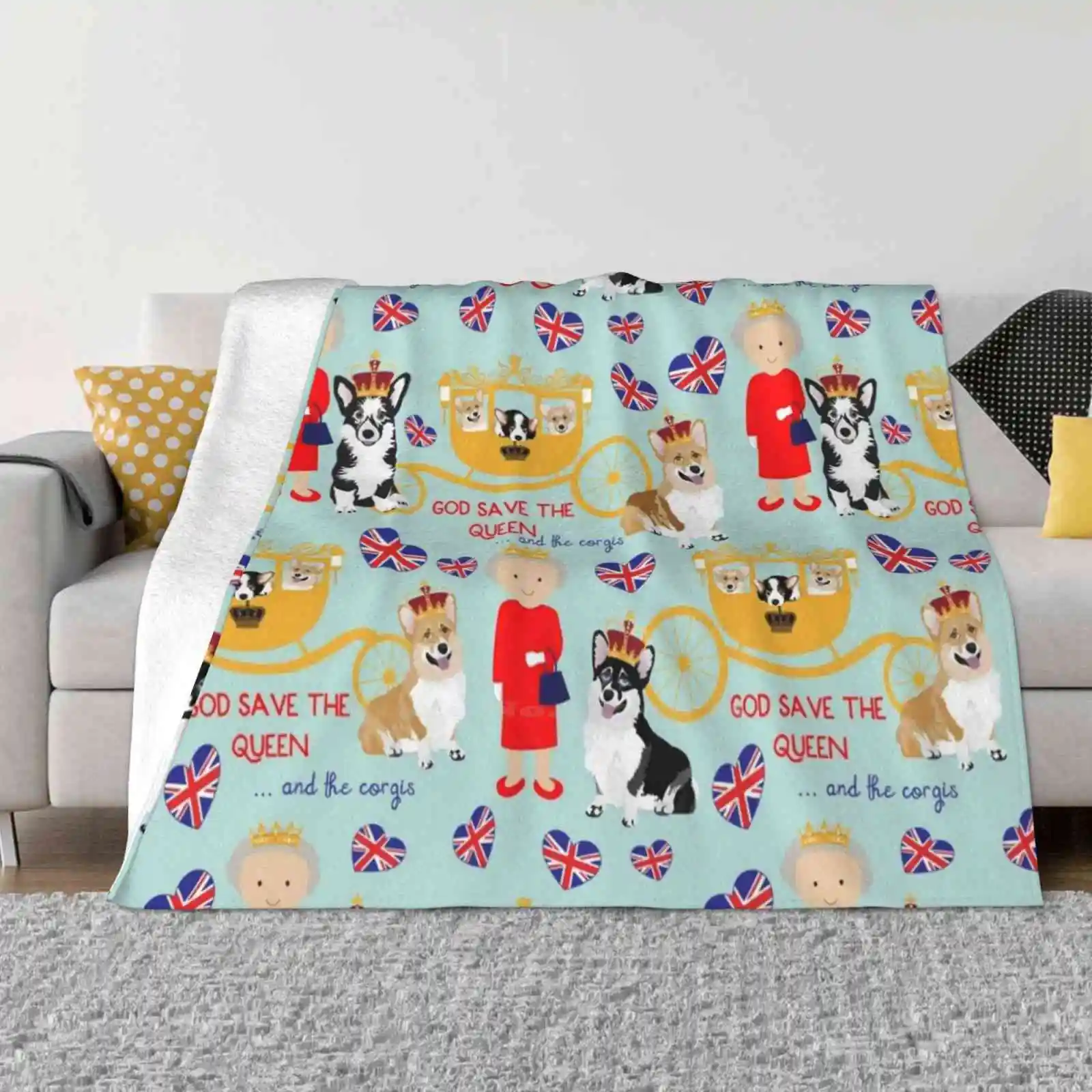 Sua Altezza Regina Elizabeth Dell'Impero Britannico Con Il Royal Corgis-God Save The Queen-Corgi Pattern-Queen Elizabeth