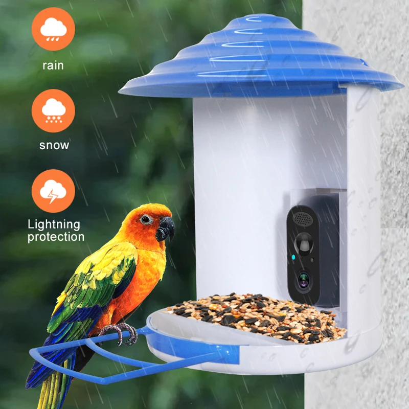 1080P Bird Feeder Mini Camera Monitor Wireless WiFi Cam Outdoor AI