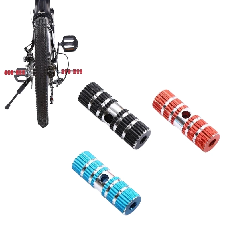 1 Pair Bike Pedals Axle Foot Rest Pegs Anti-Slip Aluminum Alloy BMX Mountain Road Cycling Bicycle Front Rear Socle Pedal ﻿