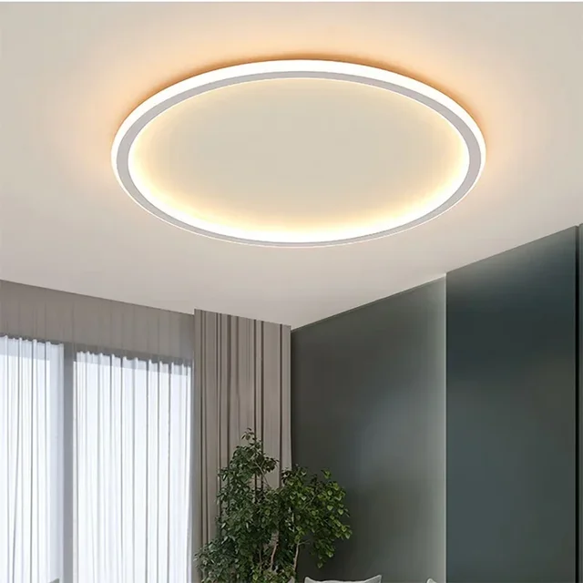 Nordic Minimalista LED Luz De Teto Para Quarto Sala De Estar corredor Sala De Estudo Varanda Circular Controle Remoto Iluminação Lustre 5