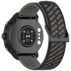 Stylish Two - Tone Silicone Replacement Band - 22mm Strap Bracelet - Suunto Ocean (Black Gray)