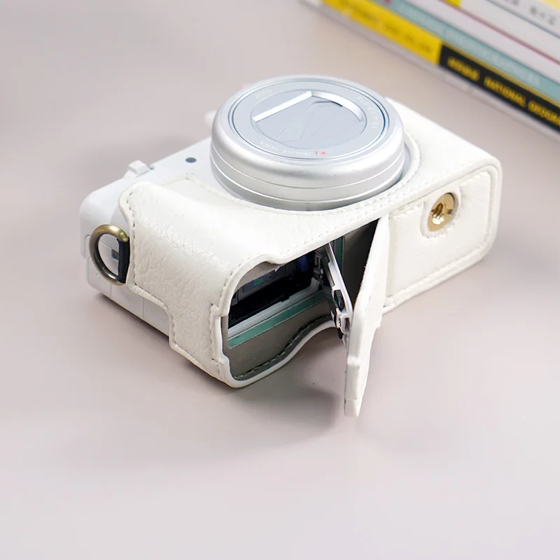 Фото Наполовину Фотографическая фотография для Sony ZV1F ZV1M2 Защитная сумка для камеры открывающаяся снизу искусственная кожа с наплечным ремешком на запястье №2