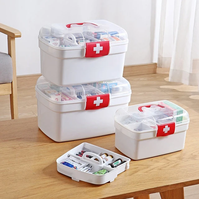 Medicine Storage Box Large Capacity Medicine Organizer Storage Container  Family First Aid Chest Portable Emergency Kit Box - AliExpress