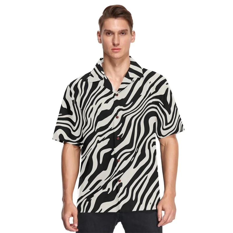 thumbnail image 1 of Camisa hawaiana de playa para hombre, con estampado 3D, holgada, de manga corta, con botones, informal, de talla grande, 1 of 5