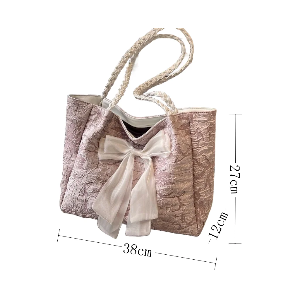 Women's Large Capacity Shoulder Bag Trendy Bowknot Tote Bag_voghion.com