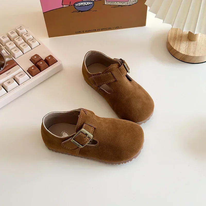 Spring New Girls Leather Fashion Korean Style Soft Anti-slippery Flats