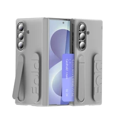 Multifunctional Phone Case with Card Slot, Kickstand, and Wrist Strap for Galaxy Z Fold4 (GRAY)