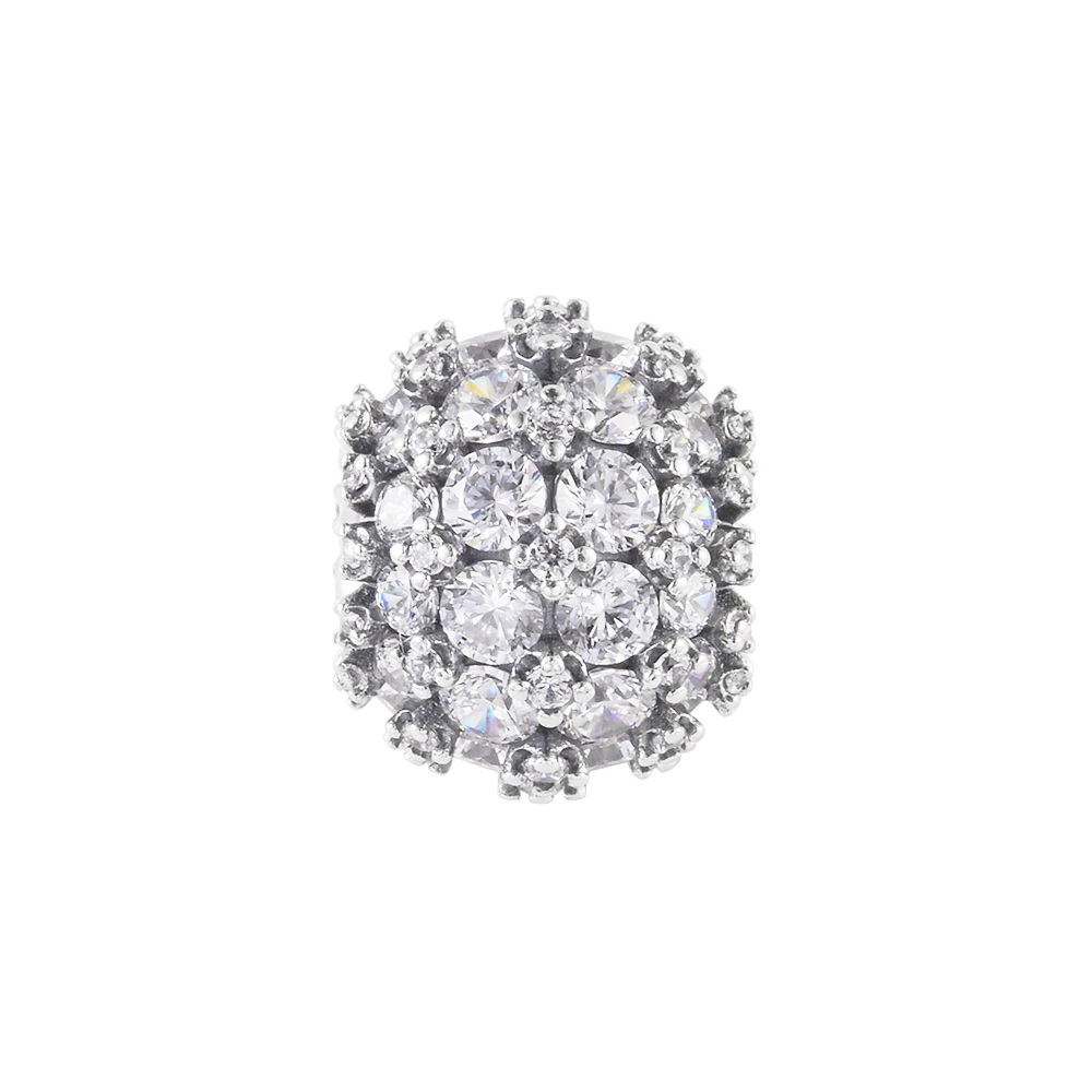 

Подходит для браслета Pandora, сверкающее круглое очарование, Оригинальное женское украшение, бесплатная доставка