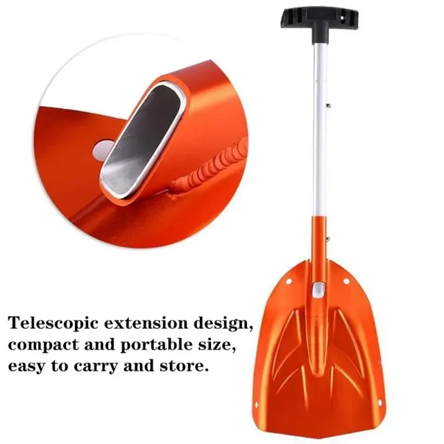 Detachable Telescopic Winter Snow Ice Shovel Portable Aluminium Alloy Collapsible Snow Shovel Outdoor Courtyard Cleaning Tool 4