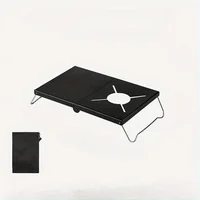 Outdoor Folding Small Table Portable Picnic Mini Table Thickened Steel Plate Spider Stove Insulated Table Camping Equipment 6