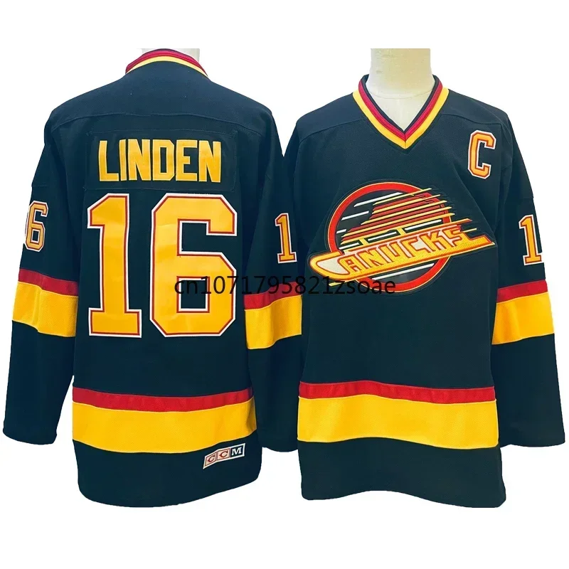 Pavel Bure 10 Trevor Linden 16 Vancouver Ice Hockey Jerseys Stitched Letters Numbers Us Size S-3XL