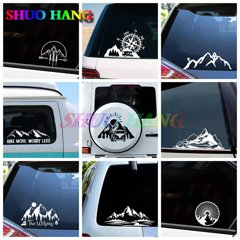 

Hot Sale Mountain Car Stickers Fashion Vinyl Decal for Car Door Window Decoration Car Accessories Bumper Motorcycle Trunk Decals