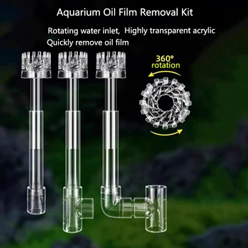 DIY Clear Aquarium Skimmer Acrylic Lily Pipe Spin Surface Inflow Outflow Water Plant Tank Filter Cleaning Fish Tank Accessories 1