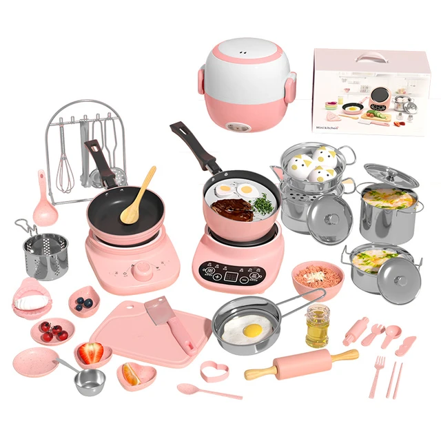 Mini Reality Kitchen Complete Cooking Girl Small Kitchen Set Children's  Puzzle Play House Toys Real Cooking Food Set For Kids - AliExpress