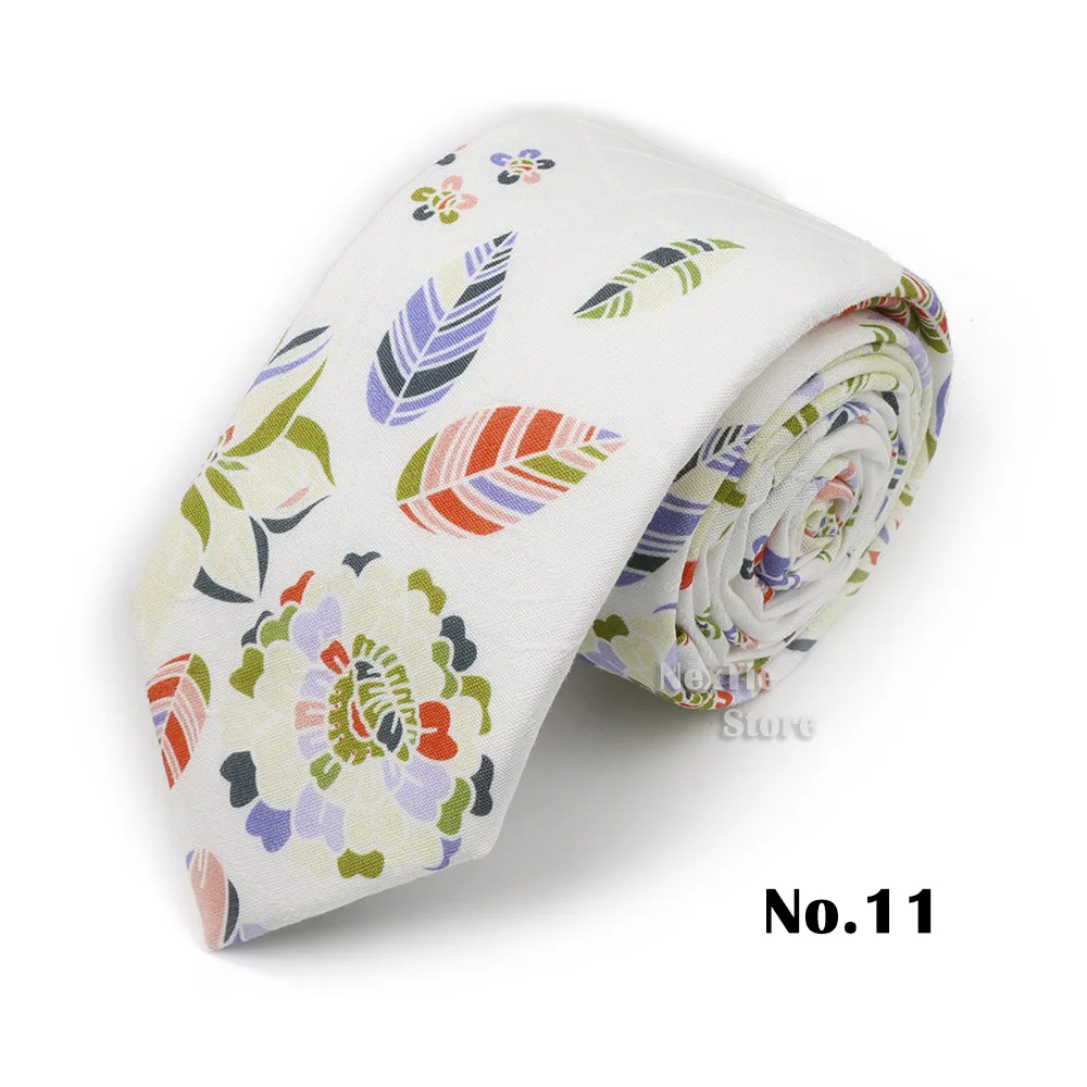 6,5 cm künstlerische Herren- und Damen-Krawatte, klassisch, floral, Baumwolle, elegant, schöne Krawatte mit Blumenblättern, Hochzeit, Party, Accessoires, Geschenk – Detail 11