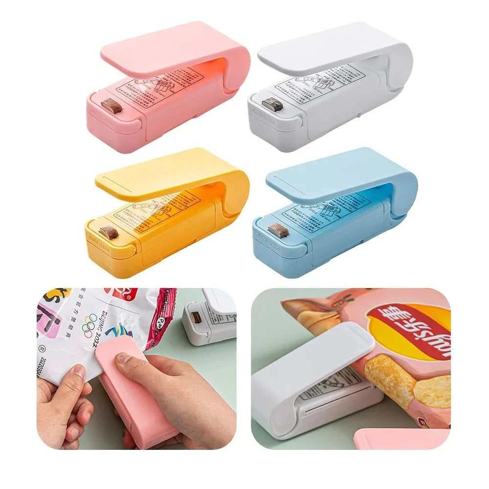 Portable Food Bag Sealer 2-speed Adjustable Mini Plastic Bag Sealing Clips Moisture-proof Preservation Bags Sealer Home Supplies bag sealer portable sealing machine