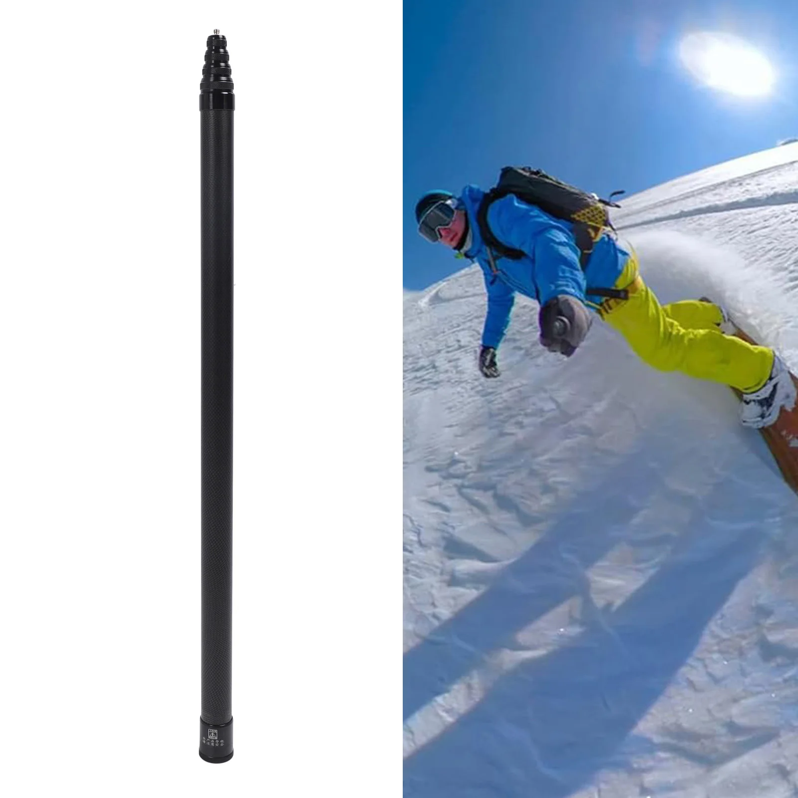 New 16.4ft 9 Section Extended Invisible Selfie Stick for X4 X3 X2 Action Cameras Carbon Fiber Extension Pole