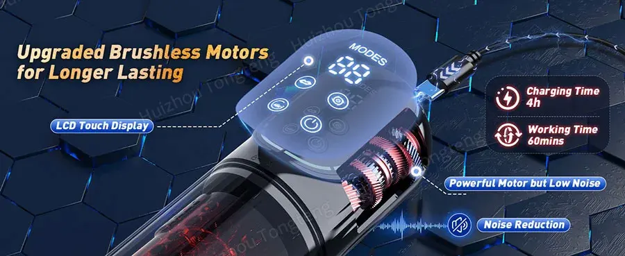 HeartCaptor Electric Male Masturbator Cup with 7 Modes LED Display Rechargeable Silicone Stroker - Details 28