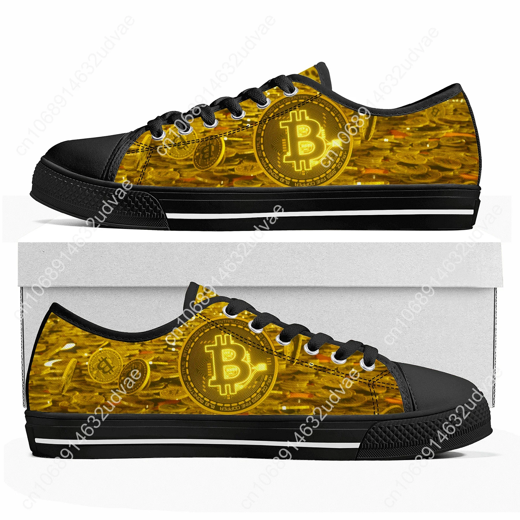 Bitcoin Low Top Sneakers Cryptocurrency Miner BTC Coin Mens Womens Teenager Canvas Sneaker Couple Shoes Custom Shoe 3