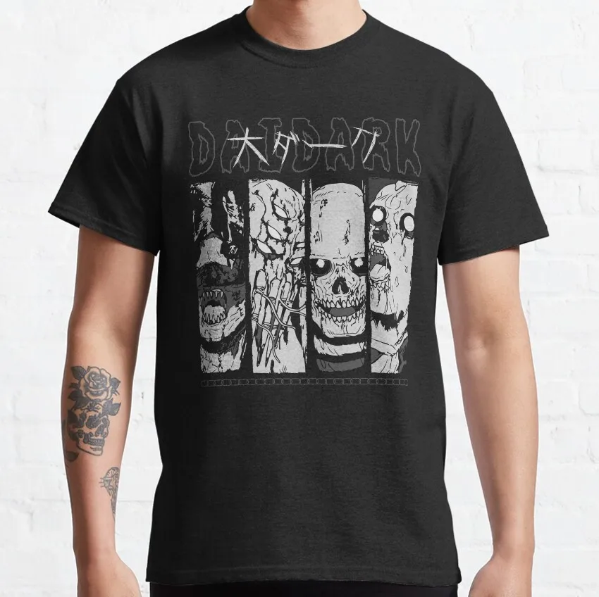 Hungry Bug Gyoza Anime Gothic T-Shirts for Men - 100% Cotton Short Sleeve Tee, Large Size
