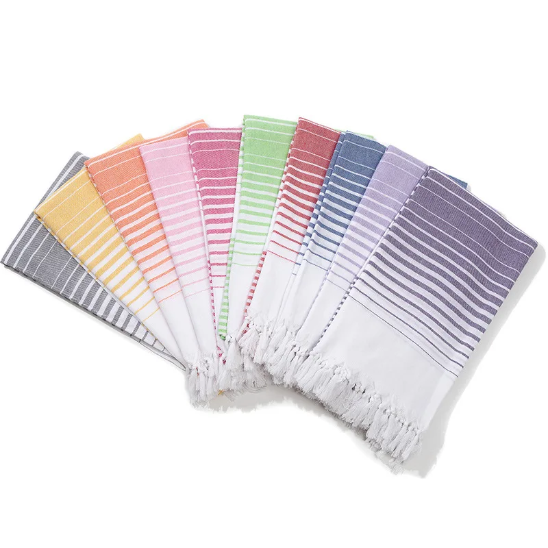 

1/3PCS 100X180CM Beach Towel Striped Tassel Towel Cotton Sauna Tourism Turkish Tassel Towel Travel Camping Shawl Tapestry Scarf