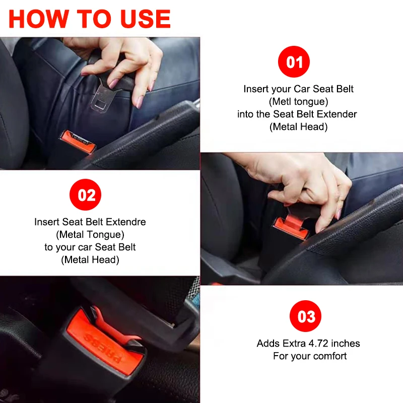 Car Seat Belt Clip Extender Safety Seatbelt Lock Buckle Plug Thick Insert Socket Extender Safety Buckle Car Accessories seat belt extender seat belt clip seat belt lock seat belt extender kit seat belt tongue insert
