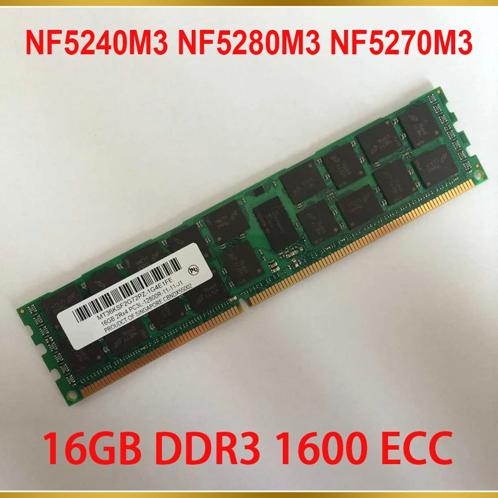 1 Pcs For Inspur Server Memory 16GB DDR3 1600 ECC RAM NF5240M3 NF5280M3 NF5270M3