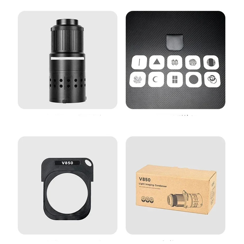 SHIYAN V850 Mini Bowens Mount Photography Spotlight Plug-in Condenser Optical Focusing Projection