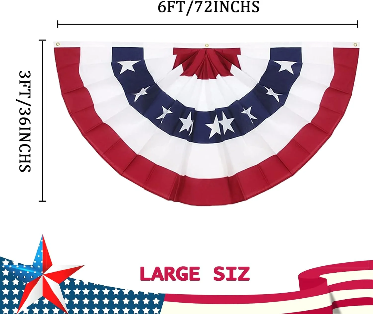 American Flag Pleated Fan 6
