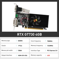 SJS Video Card GeForce GT730 Display Vga Cards 4GB DDR3 128Bit Computer Graphics Card for NVIDIA Game PC GT 730 4GD3 HDMI DVI 3