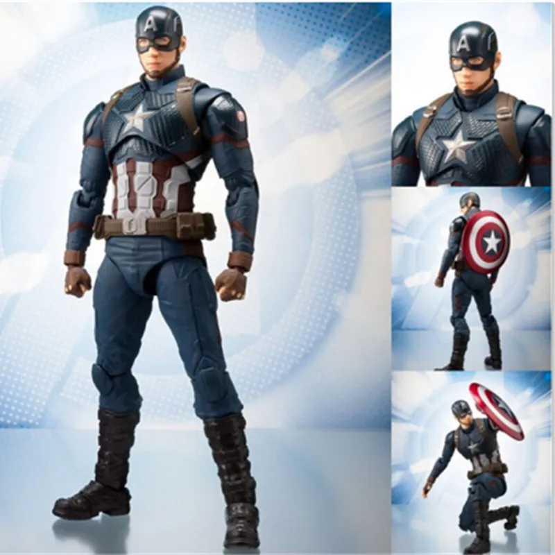 Captain America Marvel Avengers Action Figure Scultura In Pvc Modello 16Cm Desktop Car Decor Regalo Di Compleanno Giocattoli Anime Statue Toys