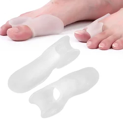 2Pairs Adjustable Silicone Transparent Bunion Correctors Toe Straightener Elastic Hallux Valgus Correction Foot Posture Correct